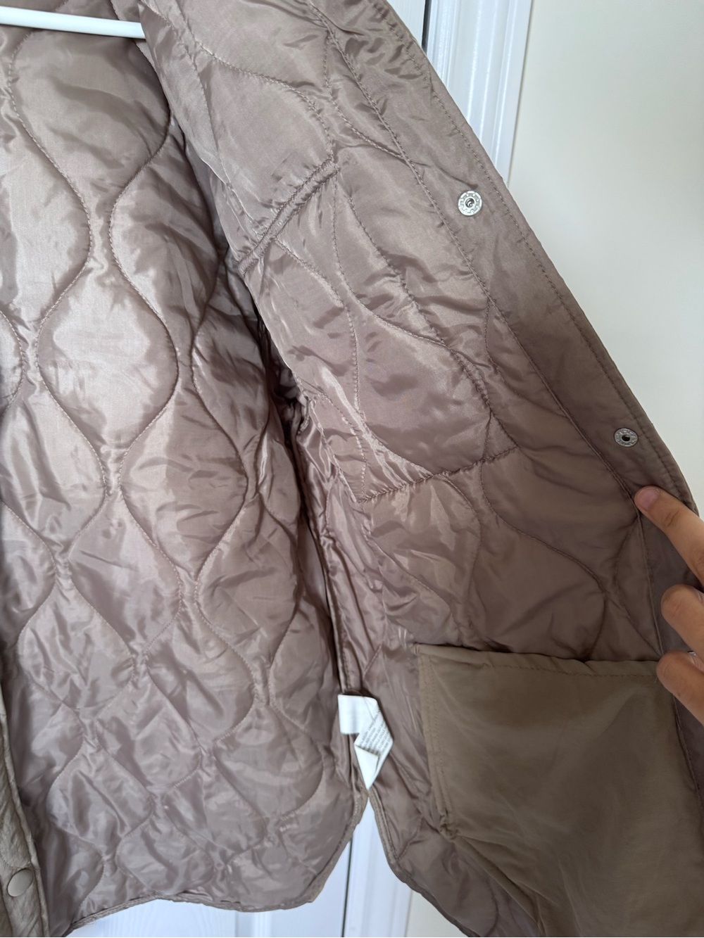 Quilted Taupe Utility Jacket - Picture 5 of 6